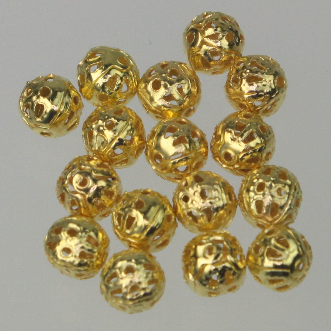 Wholesale Lot 500 pcs of Gold Plated Filigree Round Beads Spacer - 6mm - Ship from California USA