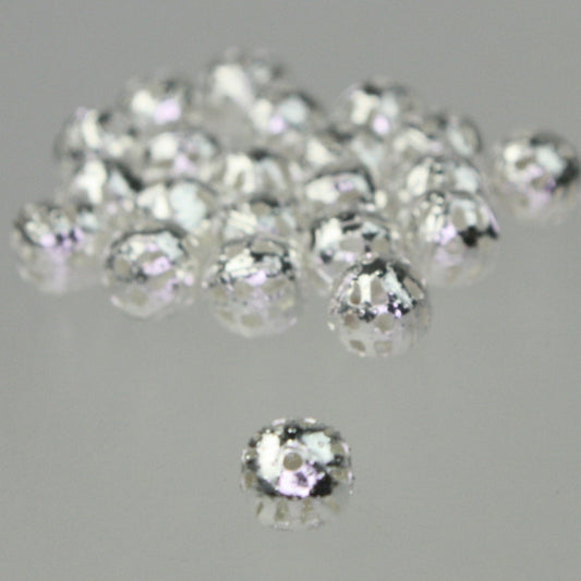 100 pcs of Silver Plated Filigree Round Beads Spacer - 6mm - Ship from California USA
