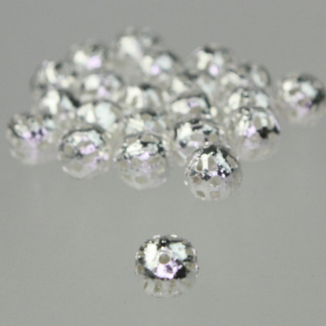 Wholesale Lot 500 pcs of Silver Plated Filigree Round Beads Spacer - 6mm