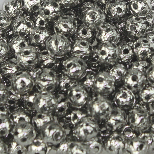 Wholesale Lot 500 pcs of Rhodium Plated Filigree Round Beads Spacer - 4mm