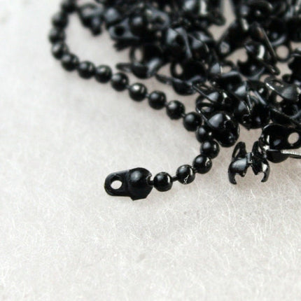 Black facet BALL Chain - 32 ft. spool of Bulk Ball chain  Wholesale - 1.5mm w/ FREE 10 connectors (Crimp) - 15DC