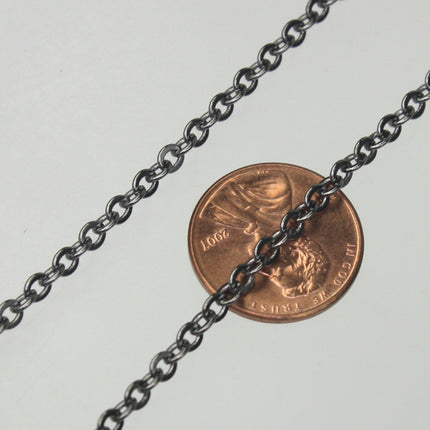 10 ft spool of Gunmetal Flat ROUND Soldered Cable Chain - 3.4x3.4mm SOLDERED Link -  3434F