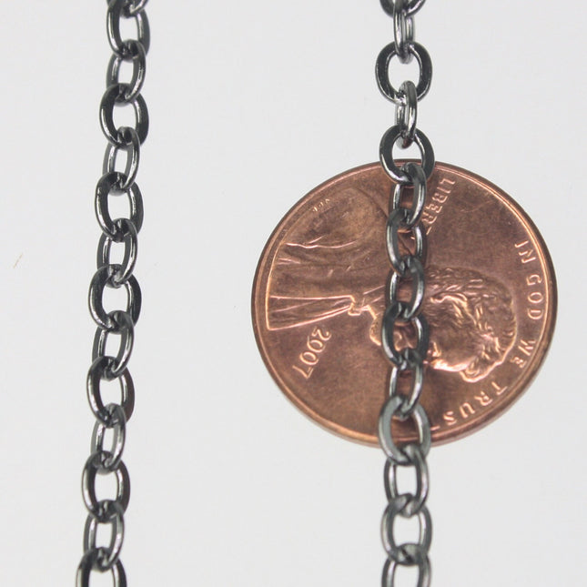 32 Ft of Gunmetal Flat Cable Sturdy SOLDERED Heavy Chain 4X5mm 22Gauge - 45F