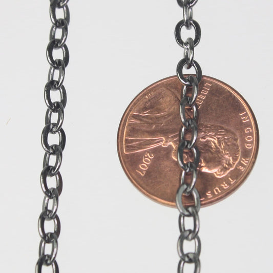 10 feet of Gunmetal Flat Cable Sturdy SOLDERED Heavy Chain 4X5mm 22Gauge - 45F