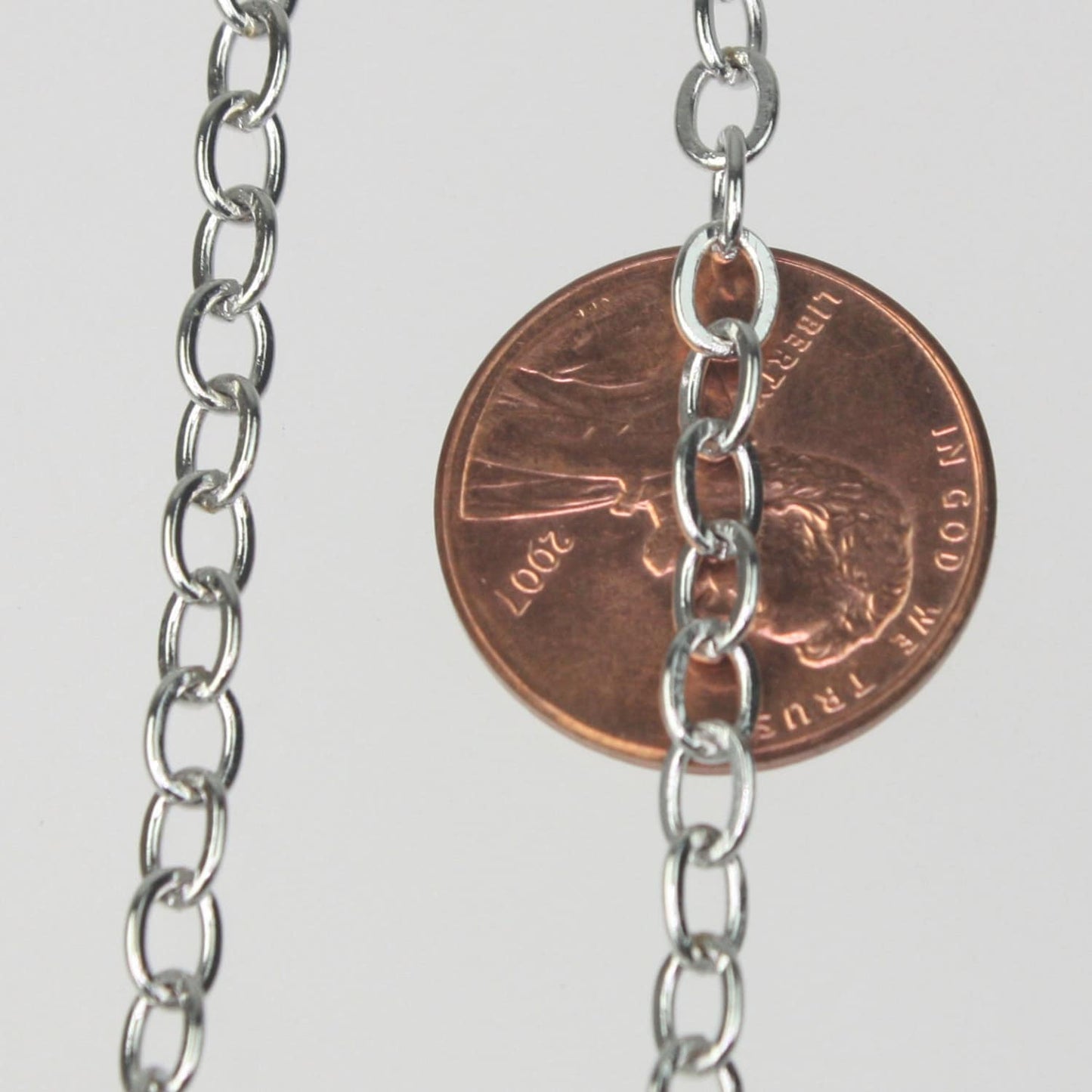 NEWnew 32 Ft of Rhodium Plated Flat Cable Sturdy SOLDERED Heavy Chain 4X5mm 22Gauge - 45F