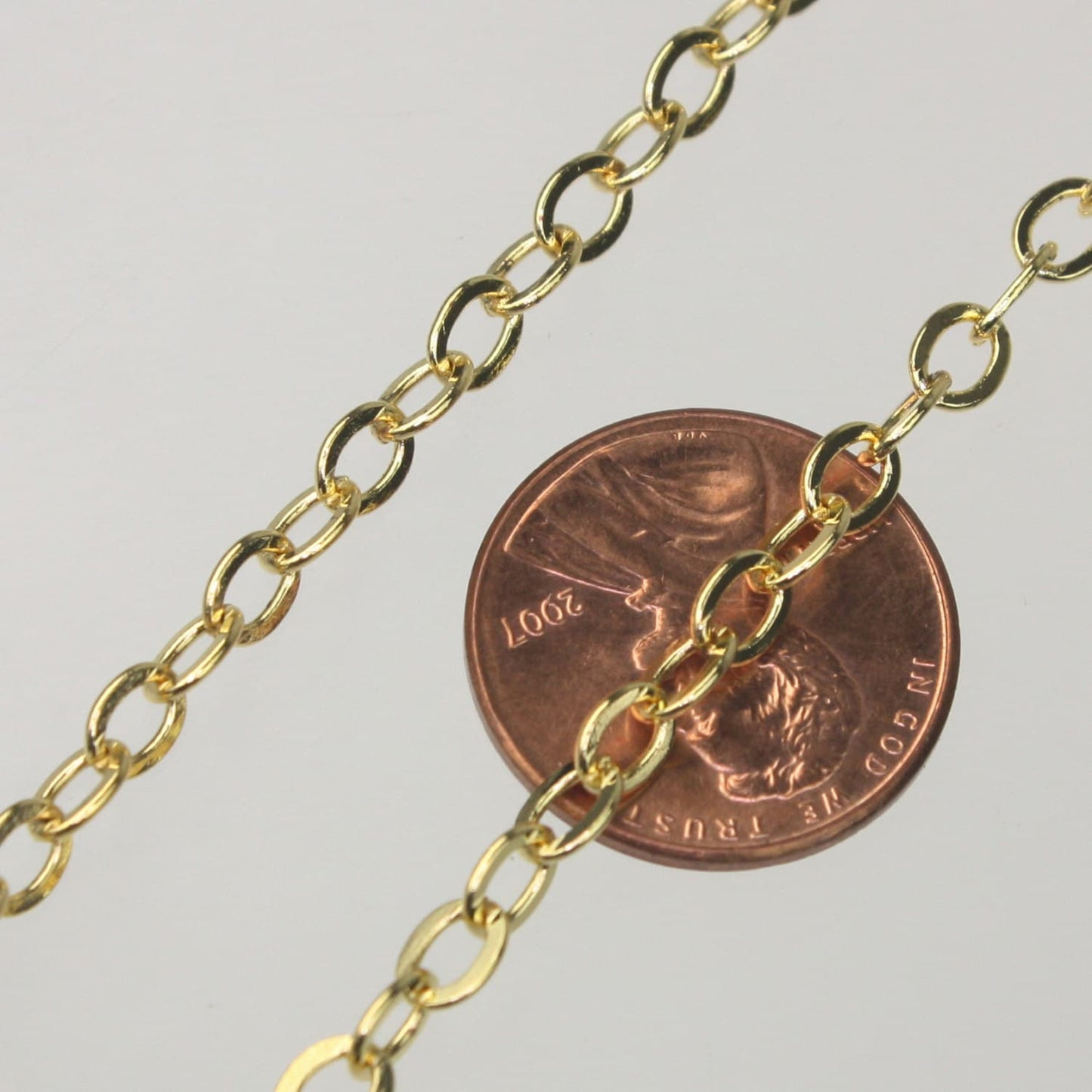 NEWnew 10ft of Gold Plated Flat Cable Sturdy SOLDERED Heavy Chain 4X5mm 22Gauge - 45F