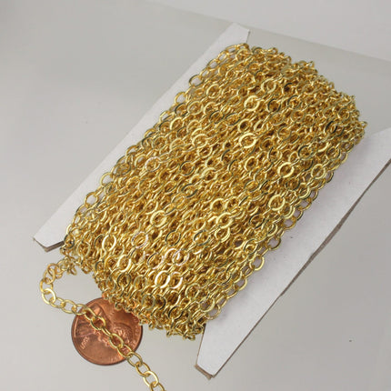 NEWnew 10ft of Gold Plated Flat Cable Sturdy SOLDERED Heavy Chain 4X5mm 22Gauge - 45F