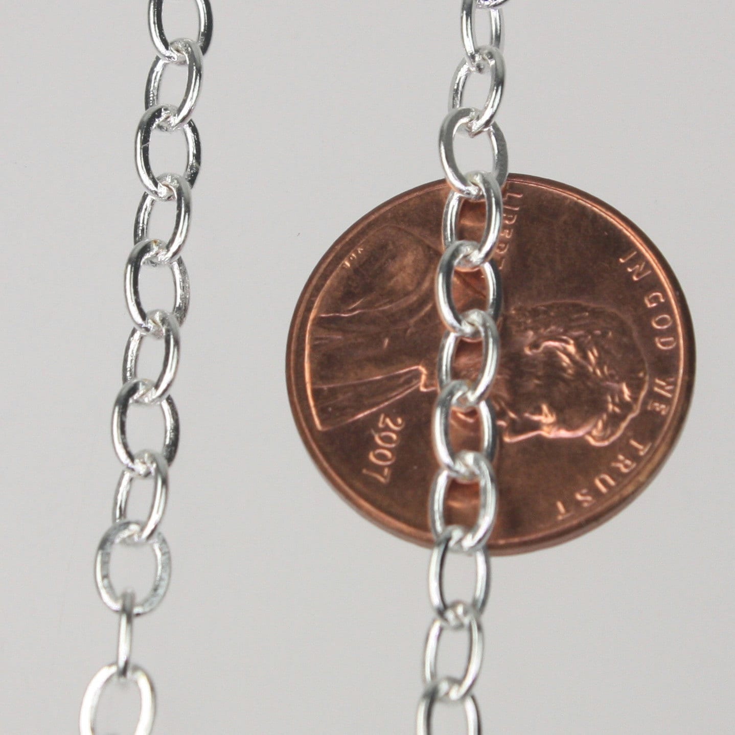 32 Ft of Silver Plated Flat Cable Sturdy SOLDERED Heavy Chain 4X5mm 22Gauge - 45F