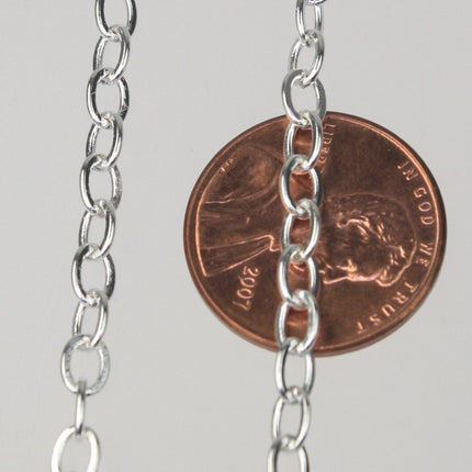 NEWnew 10ft of Silver Plated Flat Cable Sturdy SOLDERED Heavy Chain 4X5mm 22Gauge - 45F
