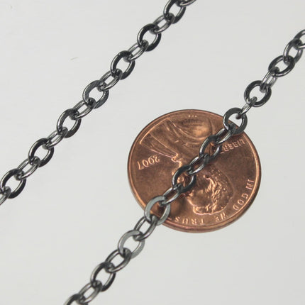 NEWnew 32 Ft of Gunmetal Flat Cable Sturdy SOLDERED Heavy Chain 4X5mm 22Gauge - 45F