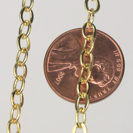 SAMPLE 3ft of Gold Plated Flat Cable Sturdy SOLDERED Heavy Chain 4X5mm 22Gauge - 45F
