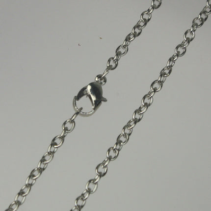 5 pcs of Ready to wear Rhodium Plated Cable Chain Necklace with Lobster Clasp - 24inch(60cm) - NEC07S-24
