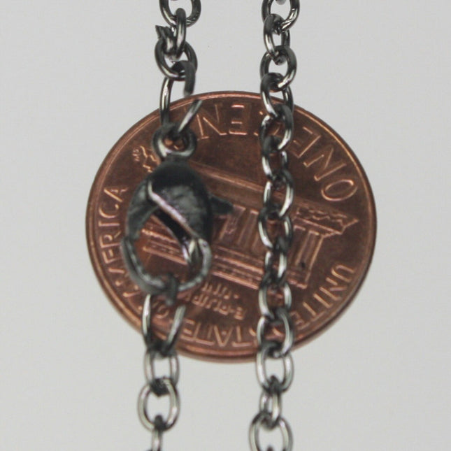 5 pcs of Ready to wear Gunmetal Cable Chain Necklace with Lobster Clasp - 24inch(60cm) - NEC07S-24