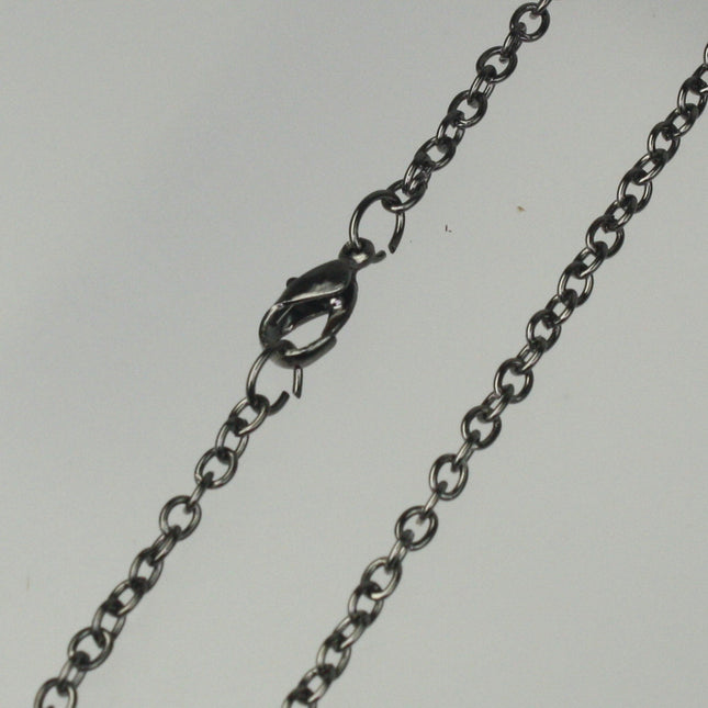 Wholesale Lot Sale 50 pcs of Ready to wear Gunmetal Cable Chain Necklace with Lobster Clasp - 24inch(60cm) - NEC07S-24