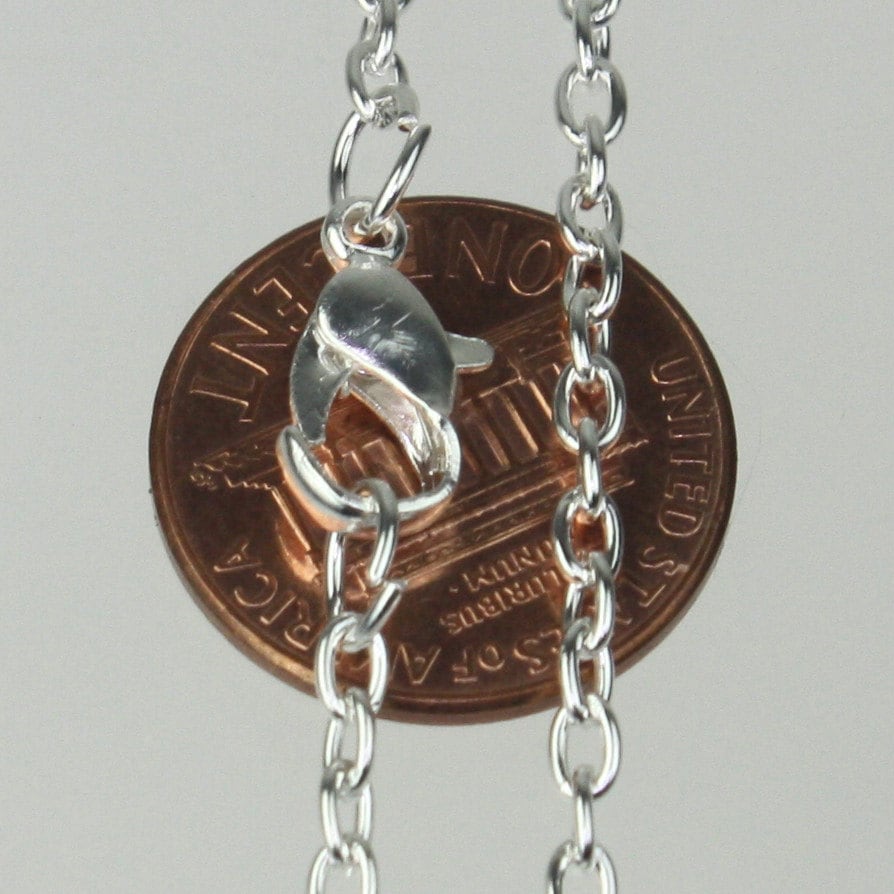 5 pcs of Ready to wear Silver Plated Cable Chain Necklace with Lobster Clasp - 24inch(60cm) - NEC07S-24