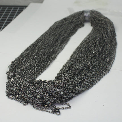 5 pcs of Ready to wear Gunmetal Cable Chain Necklace with Lobster Clasp - 24inch(60cm) - NEC07S-24