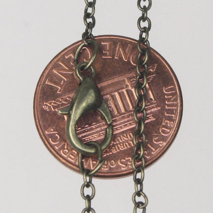 Antique Brass Chain, 5 pcs of Ready to wear Antique Bronze SOLDERED Cable Chain Necklace with Lobster Clasp - 20inch(52cm) - NEC245S-20