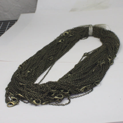 Antique Brass Chain, 5 pcs of Ready to wear Antique Bronze SOLDERED Cable Chain Necklace with Lobster Clasp - 20inch(52cm) - NEC245S-20