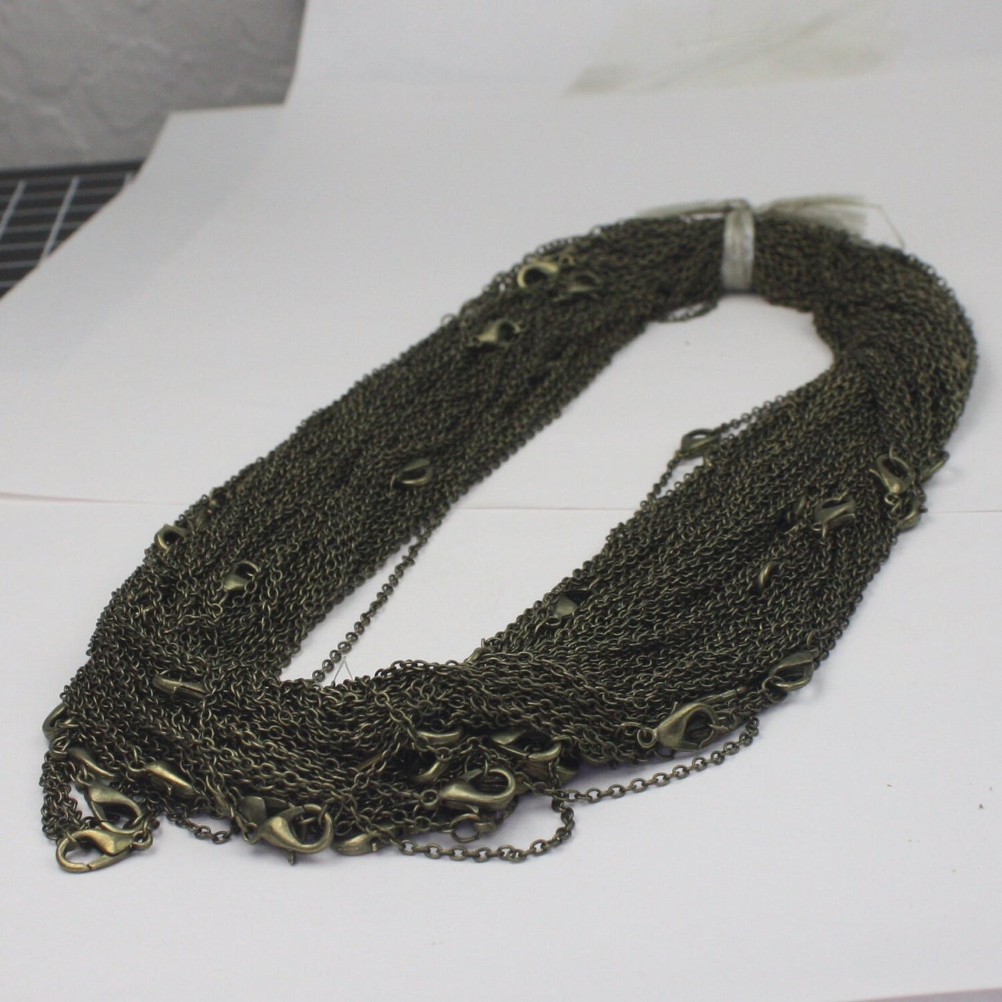5 pcs of Ready to wear Antique Brass SOLDERED Cable Chain Necklace with Lobster Clasp - 20inch(52cm) - NEC245S-20