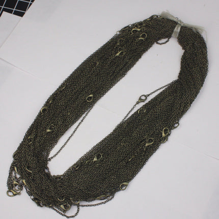 Antique Brass Chain, 5 pcs of Ready to wear Antique Bronze SOLDERED Cable Chain Necklace with Lobster Clasp - 20inch(52cm) - NEC245S-20