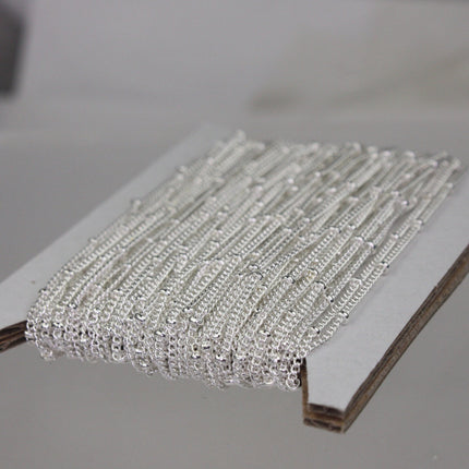 32 ft Sterling Silver Plated BALL Solder Curb Chain - 1.6mm - Tiny Satellite Solder Curb Chain - Free   Jumpring (50pcs) - 1.6SAT