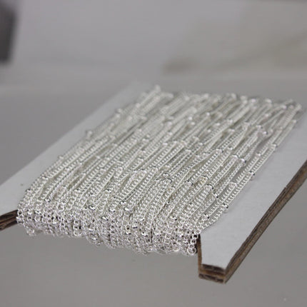 10 ft Sterling Silver Plated BALL Solder Curb Chain - 1.6mm - Tiny Satellite Solder Curb Chain - Free   Jumpring (10pcs) - 1.6SAT