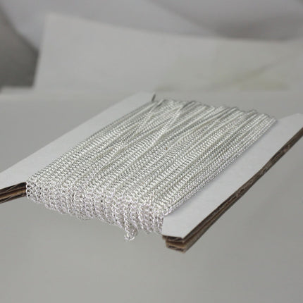 300 ft Sterling Silver Plated Solder Curb Chain - 1.6mm SOLDERED Link - Free Matching Jumpring (200pcs) - 1.6S