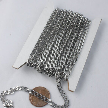 10 ft of Surgical Stainless Steel Miami Cuban Curb Sturdy BIG Curb chain - 4.5mm width 16G Wire - ST45MCU