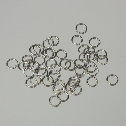 4mm Jump Rings, 200 pcs of Rhodium Jump Rings / Jumprings - 4mm 24 gauge 0.5mm Link Connector Open Jump Rings - 5x4mm