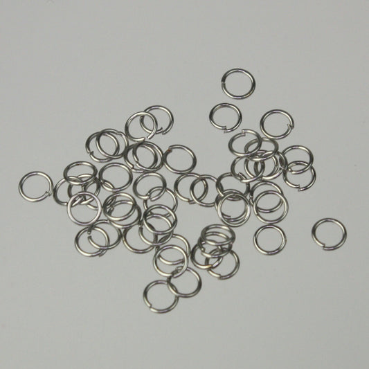4mm Jump Rings, 200 pcs of Rhodium Jump Rings / Jumprings - 4mm 24 gauge 0.5mm Link Connector Open Jump Rings - 5x4mm