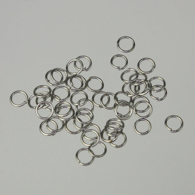 4mm Jump Rings, 200 pcs of Rhodium Jump Rings / Jumprings - 4mm 24 gauge 0.5mm Link Connector Open Jump Rings - 5x4mm