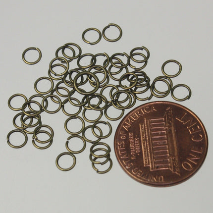 4mm Jump Rings, 200 Antique Brass Jump Rings / Bronze Open 4x0.5mm 24 Gauge  Link Connector Open Jump Rings O Ring - 5x4mm