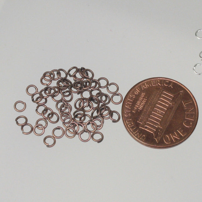 3mm Jump Rings, 200 Antique Copper Jump Rings Open 3mm 24 Gauge 24G 0.5mm Bulk Jumprings Jump Rings Link Connector Open Jump Rings 5x3mm