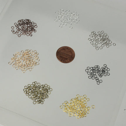 3mm Jump Rings, 200 pcs of Rhodium Jump Rings / Jumprings - 3mm 24g 24 gauge 0.5mm Link Connector Open Jump Rings 5x3mm