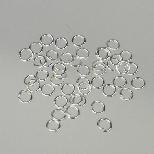 3mm Jump Rings, 200 pcs of Sterling Silver Plated Jump Rings / Jumprings - 3mm 24 gauge 0.5mm Link Connector Open Jump Rings 5x3mm