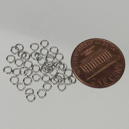 3mm Jump Rings, 200 pcs of Rhodium Jump Rings / Jumprings - 3mm 24g 24 gauge 0.5mm Link Connector Open Jump Rings 5x3mm