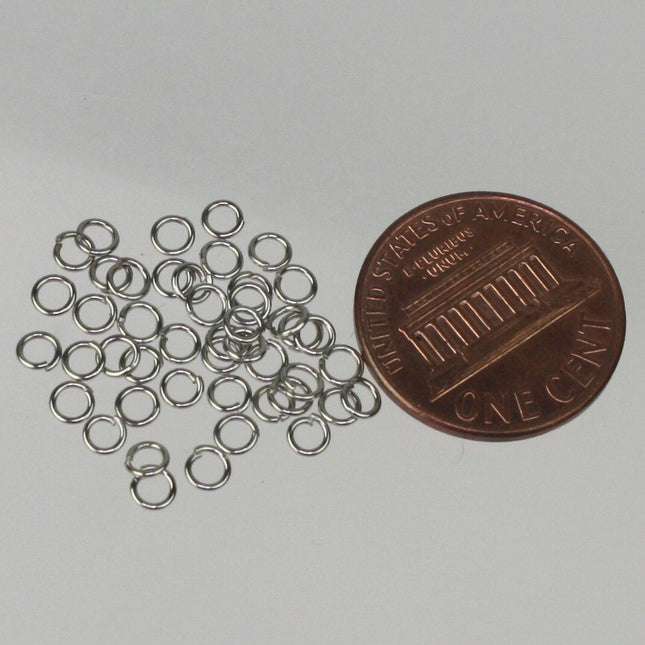 3mm Jump Rings, 200 pcs of Rhodium Jump Rings / Jumprings - 3mm 24g 24 gauge 0.5mm Link Connector Open Jump Rings 5x3mm