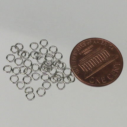 3mm Jump Rings, 200 pcs of Rhodium Jump Rings / Jumprings - 3mm 24 gauge 0.5mm Link Connector Open Jump Rings 5x3mm