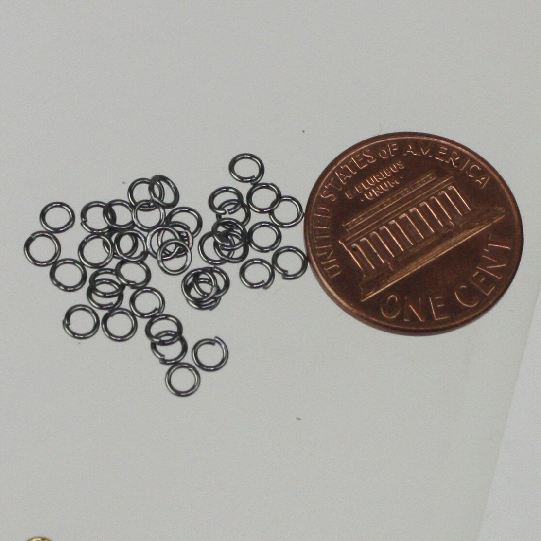 3mm Jump Rings, 200 Gunmetal Jump Rings Jumprings Open 3x0.5mm 24 Gauge 24G Link Connector Open Jump Rings - ship from California USA 5x3mm