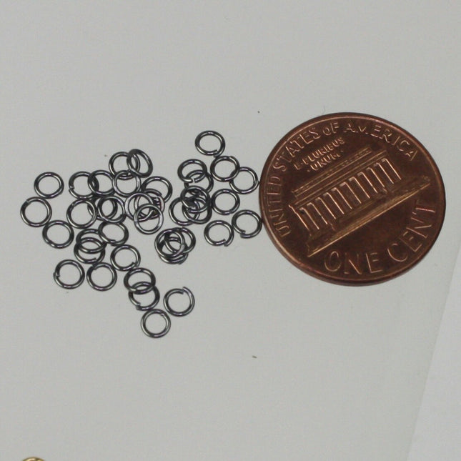 3mm Jump Rings, 200 Gunmetal Jump Rings Jumprings Open 3x0.5mm 24 Gauge 24G Link Connector Open Jump Rings - 5x3mm