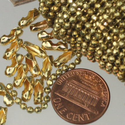 50 pcs of RAW Brass ball chain insert type connector for 2.4mm chain