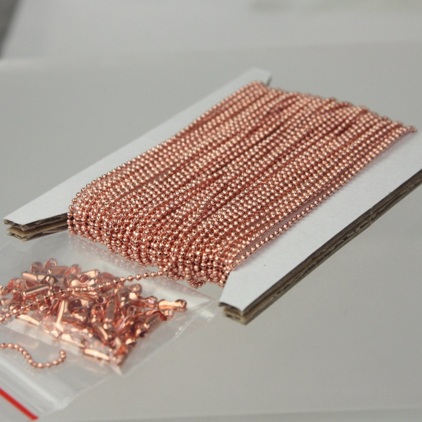 32 feet Copper Ball Chain of FACET micro ball chain bulk chain - 1.2mm ball w/ FREE 10 connectors (Insert) - 12DC