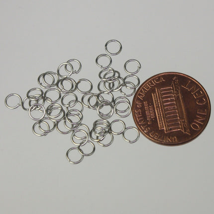 4mm Jump Rings, 200 pcs of Rhodium Jump Rings / Jumprings - 4mm 24 gauge 0.5mm Link Connector Open Jump Rings - 5x4mm