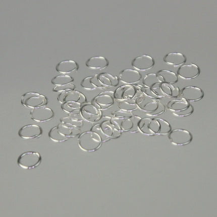 4mm Jump Rings, 200 pcs of Sterling Silver Plated Jump Rings / Jumprings - 4mm 24 gauge 0.5mm Link Connector Open Jump Rings - 5x4mm