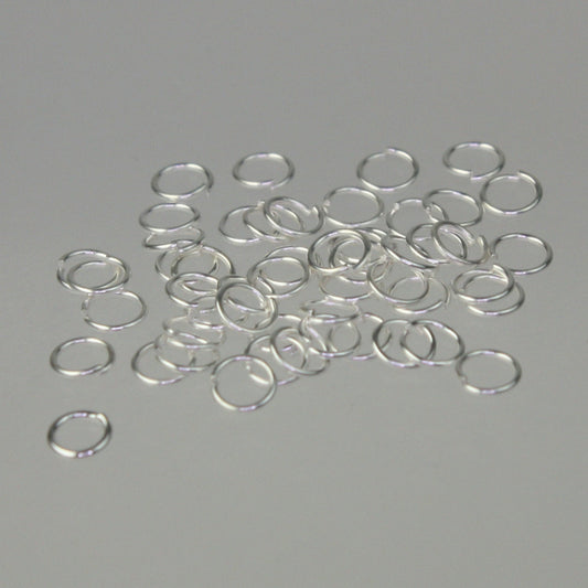 4mm Jump Rings, 200 pcs of Sterling Silver Plated Jump Rings / Jumprings - 4mm 24 gauge 0.5mm Link Connector Open Jump Rings - 5x4mm