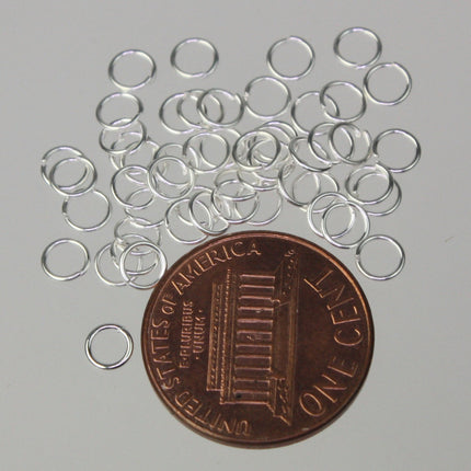 4mm Jump Rings, 200 pcs of Sterling Silver Plated Jump Rings / Jumprings - 4mm 24 gauge 0.5mm Link Connector Open Jump Rings - 5x4mm