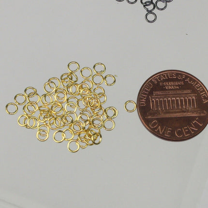 3mm Jump Rings, 200 Gold Plated Jump Rings Jumprings Open 3x0.5mm 24 Gauge 24G Link Connector Open Jump Rings - 5x3mm