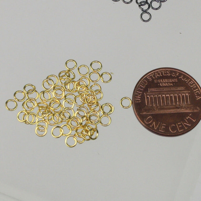 3mm Jump Rings, 200 Gold Plated Jump Rings Jumprings Open 3x0.5mm 24 Gauge 24G Link Connector Open Jump Rings - 5x3mm