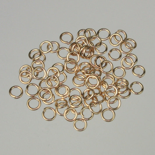 3mm Jump Rings, 200 Pinky Champagne Gold Plated Jump Rings Jumprings Open 3x0.5mm 24 Gauge 24G Link Connector Open Jump Rings 5x3mm