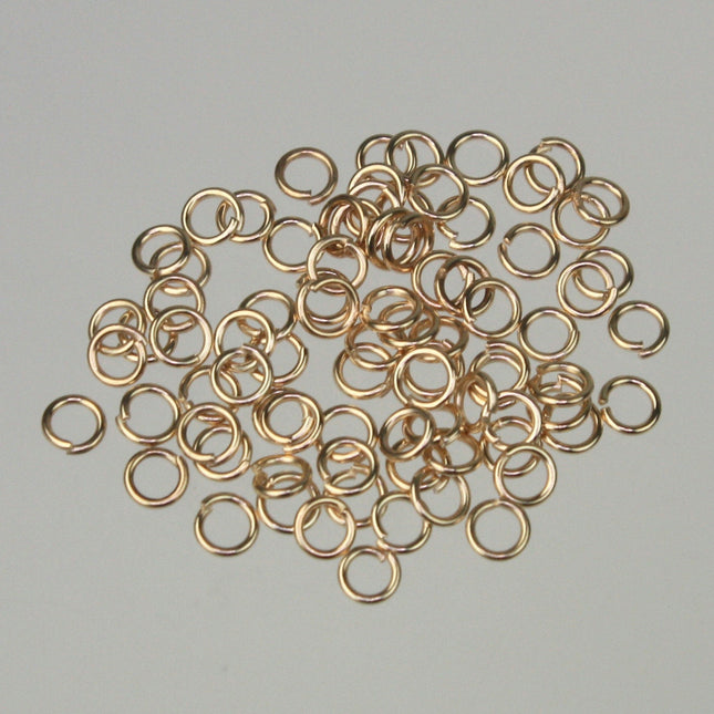 3mm Jump Rings, 200 Pinky Champagne Gold Plated Jump Rings Jumprings Open 3x0.5mm 24 Gauge 24G Link Connector Open Jump Rings 5x3mm